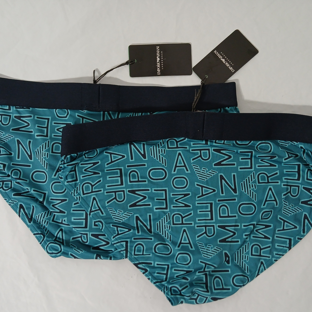Emporio Armani Men's Teal / Navy Briefs Collection 4 Pair Mediums New With Tags - Picture 6 of 9